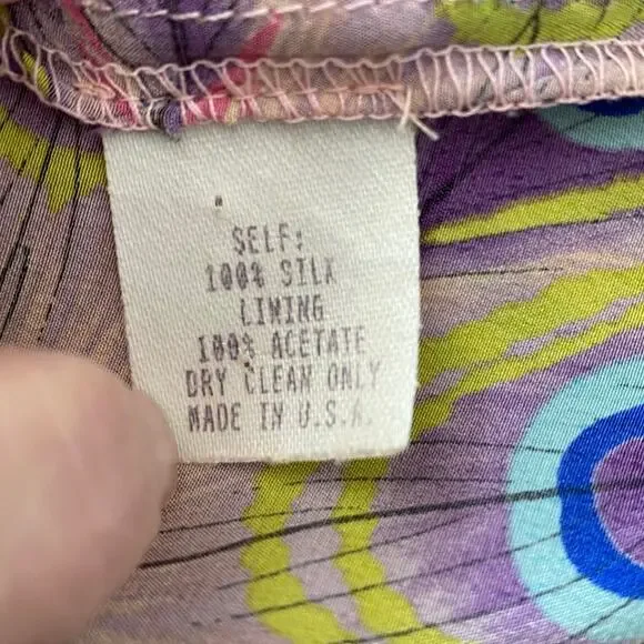 Nanette Lepore Size 4 Peacock Feather Print Silk Tank Top - Picture 4 of 4